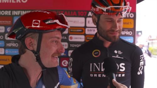 Giro d'italia - siparietto consonni-ganna prima della tappa: 'magari attacca pippo'; 'sì attacco per andare al bus'