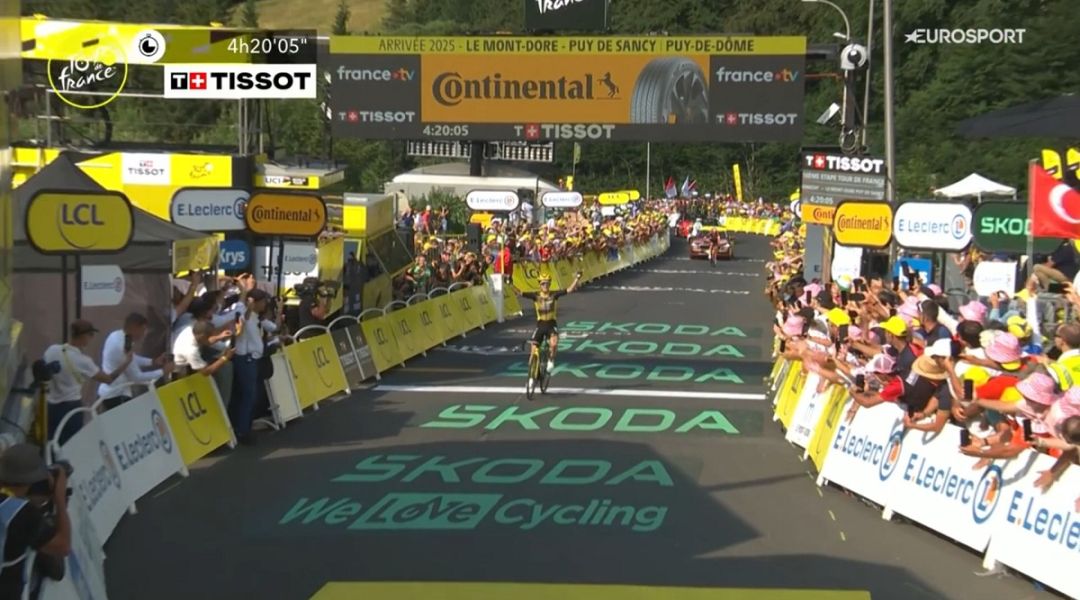 Ben Healy, che sogno: ecco la maglia gialla a Le Mont Dore dove vince Simon Yates, Pogacar e Vingegaard si studiano